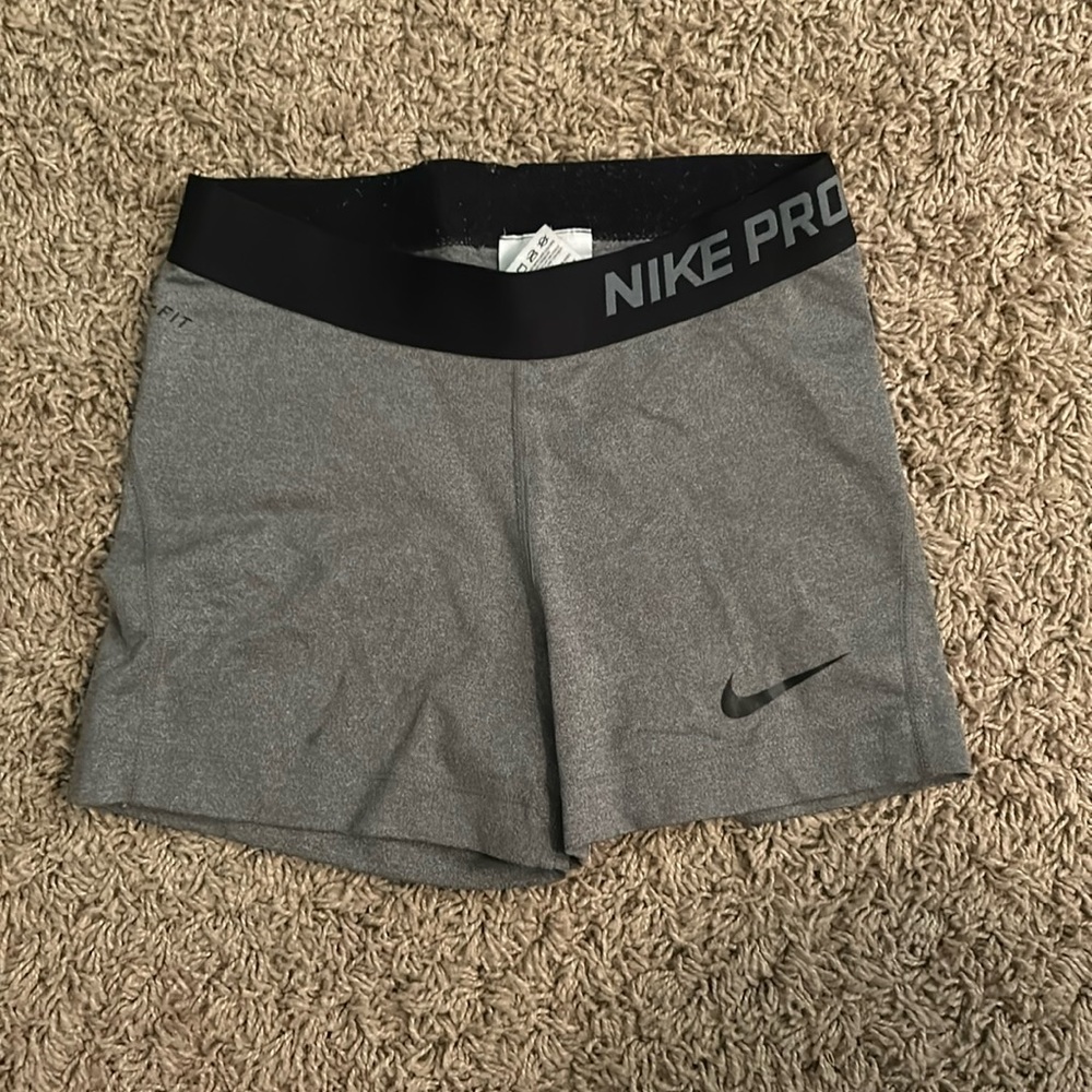 Grey Nike Pro Spandex Shorts